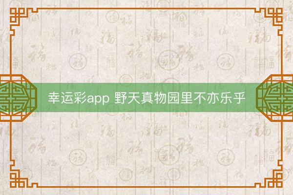 幸运彩app 野天真物园里不亦乐乎